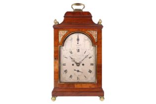 Thomas Delasall; a George III mahogany-cased 8-day bracket clock, with silvered dial, the twin fusee