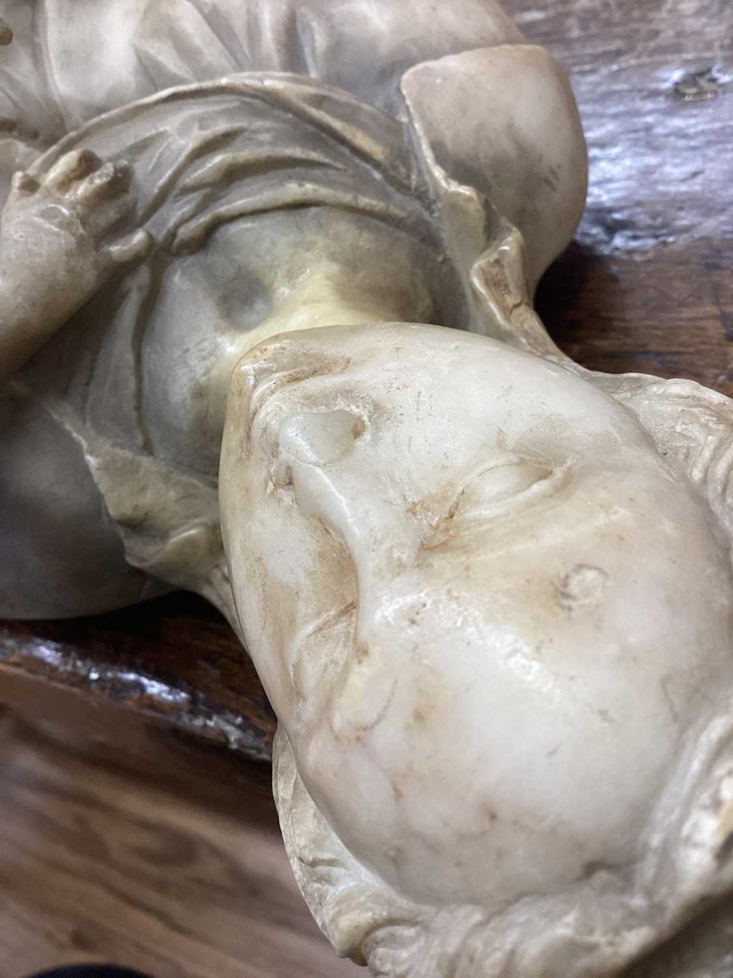 A 16th/17th-century alabaster carving of the Madonna and Child (Mary lacking a crown), depicted - Image 15 of 35