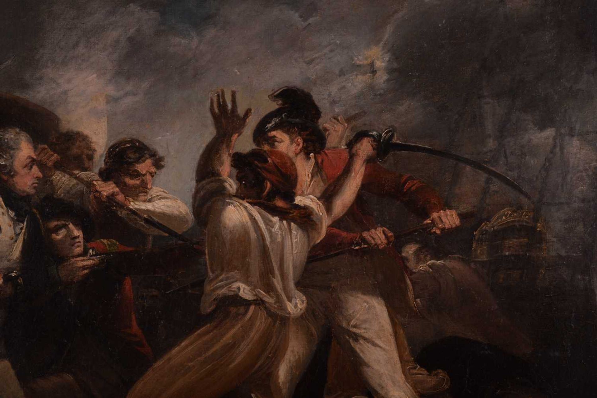 Henry Singleton (1766-1839), Admiral Nelson Boarding the St Joseph during the Battle of Cape St - Image 9 of 23