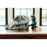 Contemporary School, 'Embracing Family', bronze, unsigned, 22cm high x 37cm wide, together with a