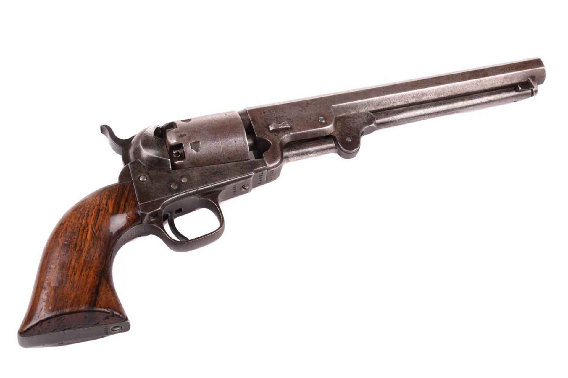 A cased London-made Colt 1851 Navy pattern single action. 36 calibre percussion revolver, serial - Image 4 of 15