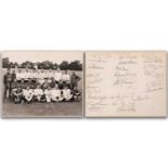1966 England World Cup Team: a fully squad-signed gloss black and white press photograph, the (