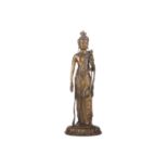 After Takamura Koun, a gilt bronze figure of Kannon with lotus sceptre in the standing teaching