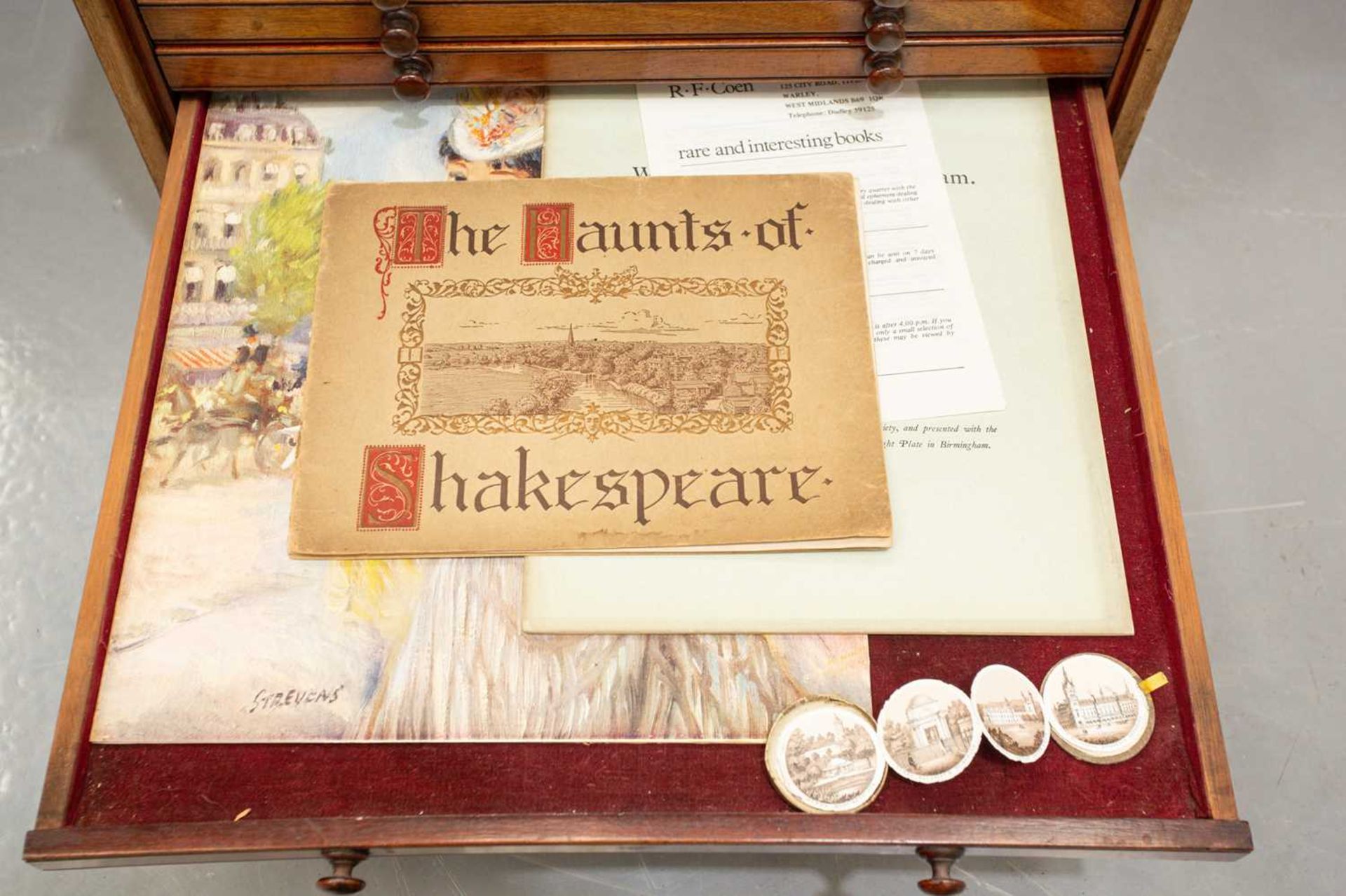 A Victorian mahogany coin or medal collector's chest, of sixteen-long shallow drawers with turned - Image 7 of 18