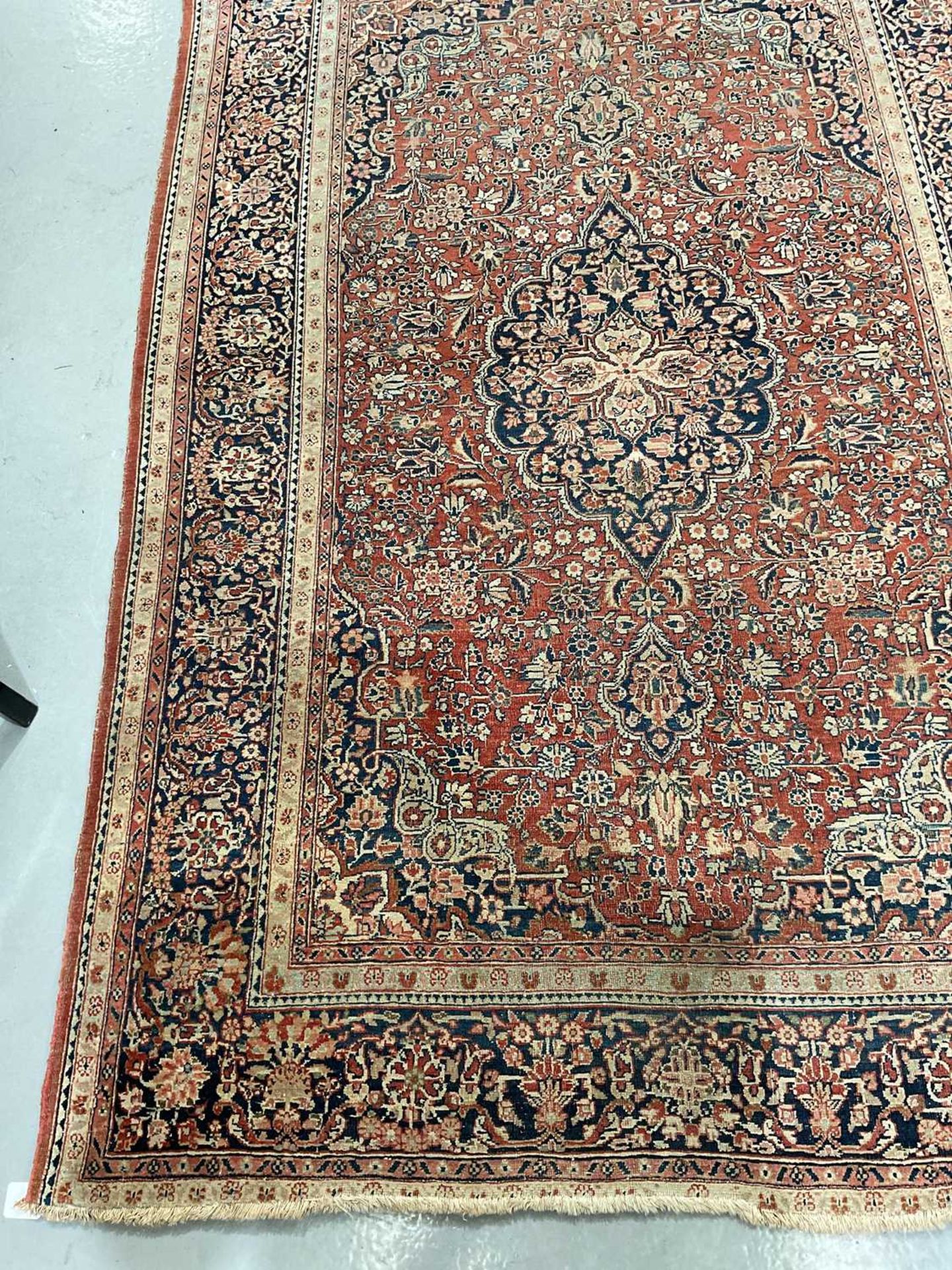 A Kashan rug with central medalion within borders, 202 x 133cm (2) Provenance: The contents of The - Image 3 of 9