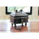 A 17th-century style bronze casket, probably 19th/20th century African or Indian with swing handle