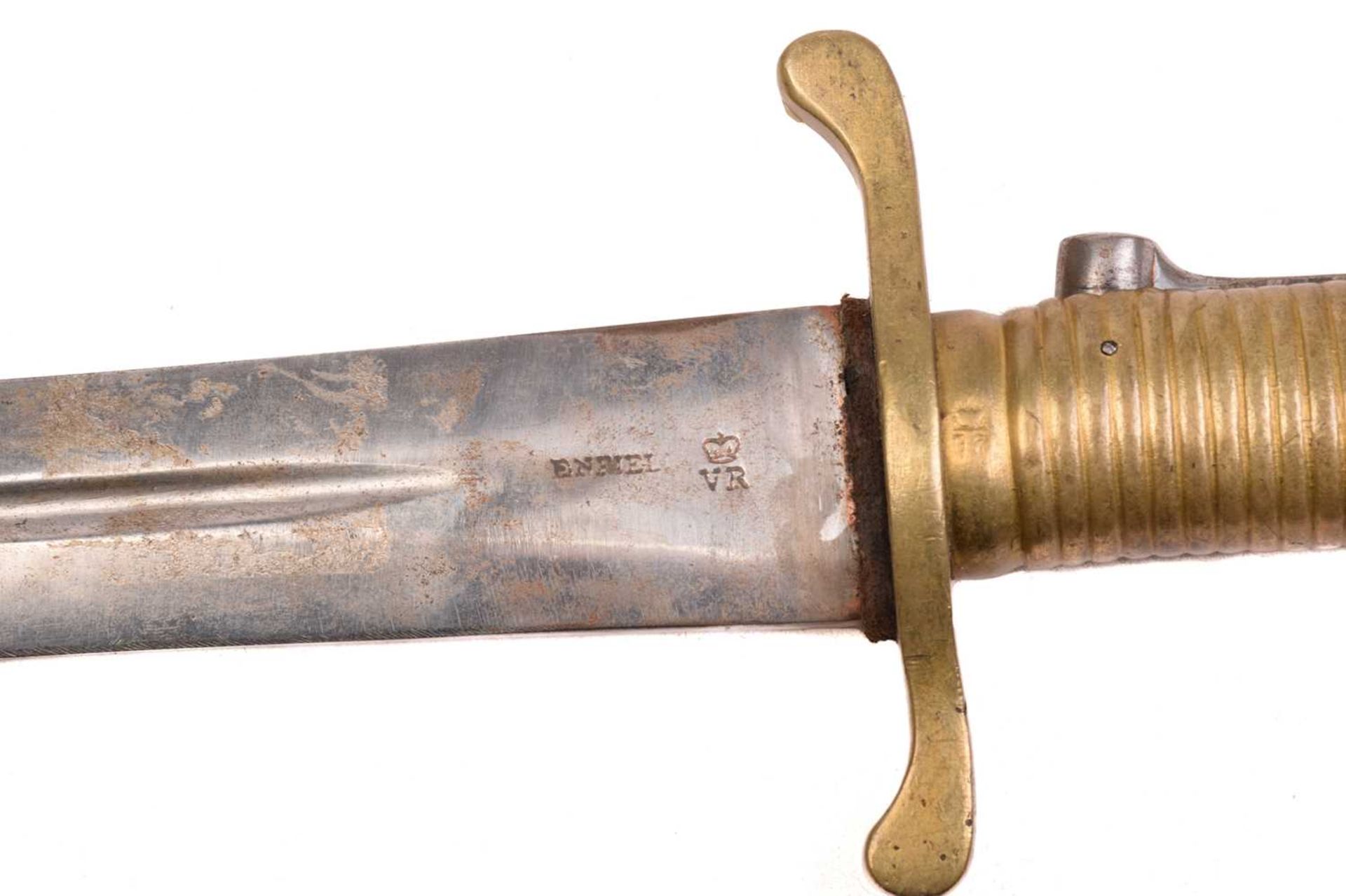 A Victorian 'Brunswick' military percussion rifle and sword bayonet, the lock dated 1864 and - Image 8 of 13