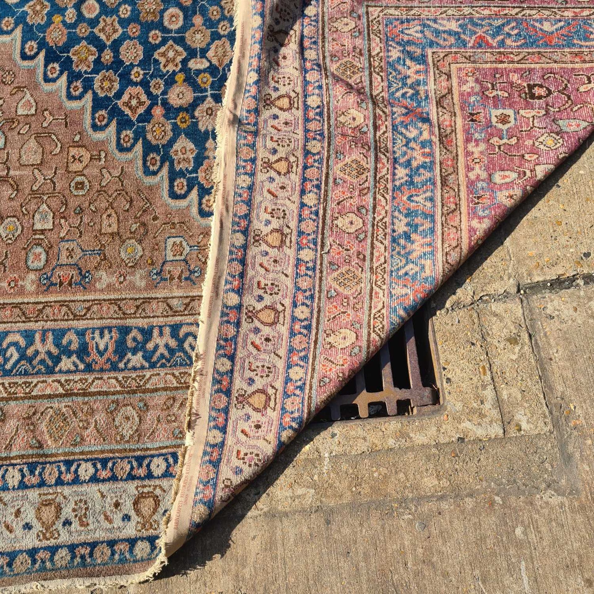 A large blue ground "old country house" Fereghan carpet with a central diamond on a field of - Image 3 of 19