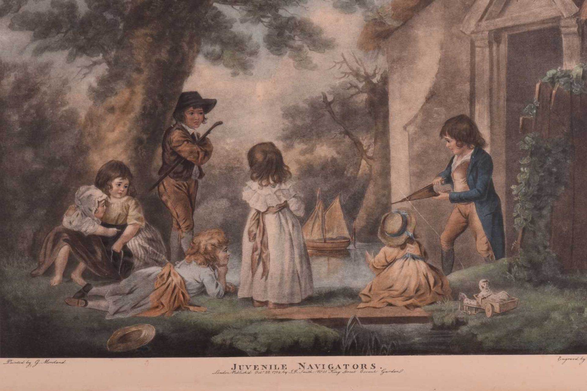 After George Morland (1763-1804), 'Juvenile Navigators', coloured engraving, 43 cm x 55 cm, together - Image 5 of 27