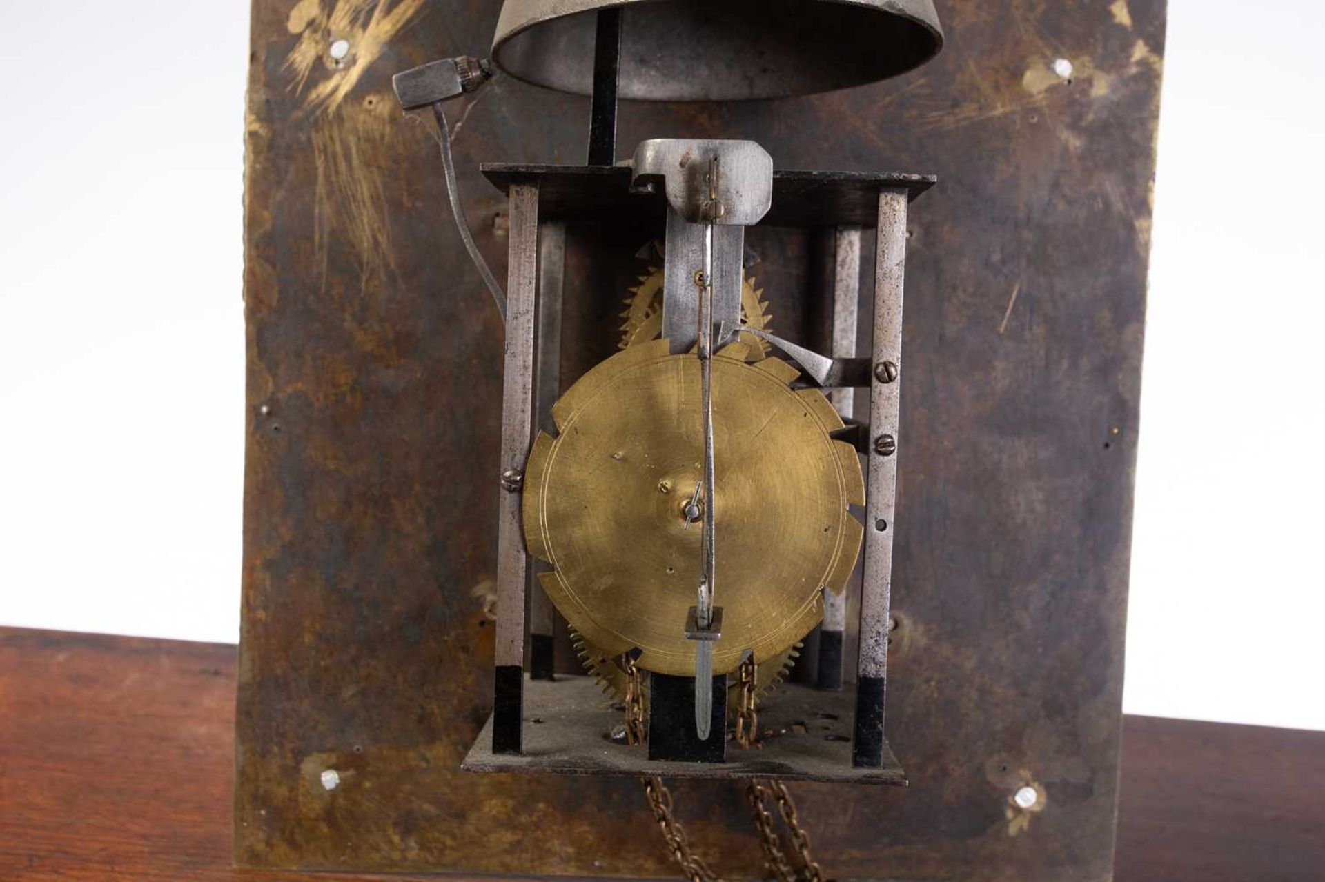 An 18th century 30-hour, Liege oak longcase clock, brass and steel dial, signed to the arch ' - Image 5 of 9