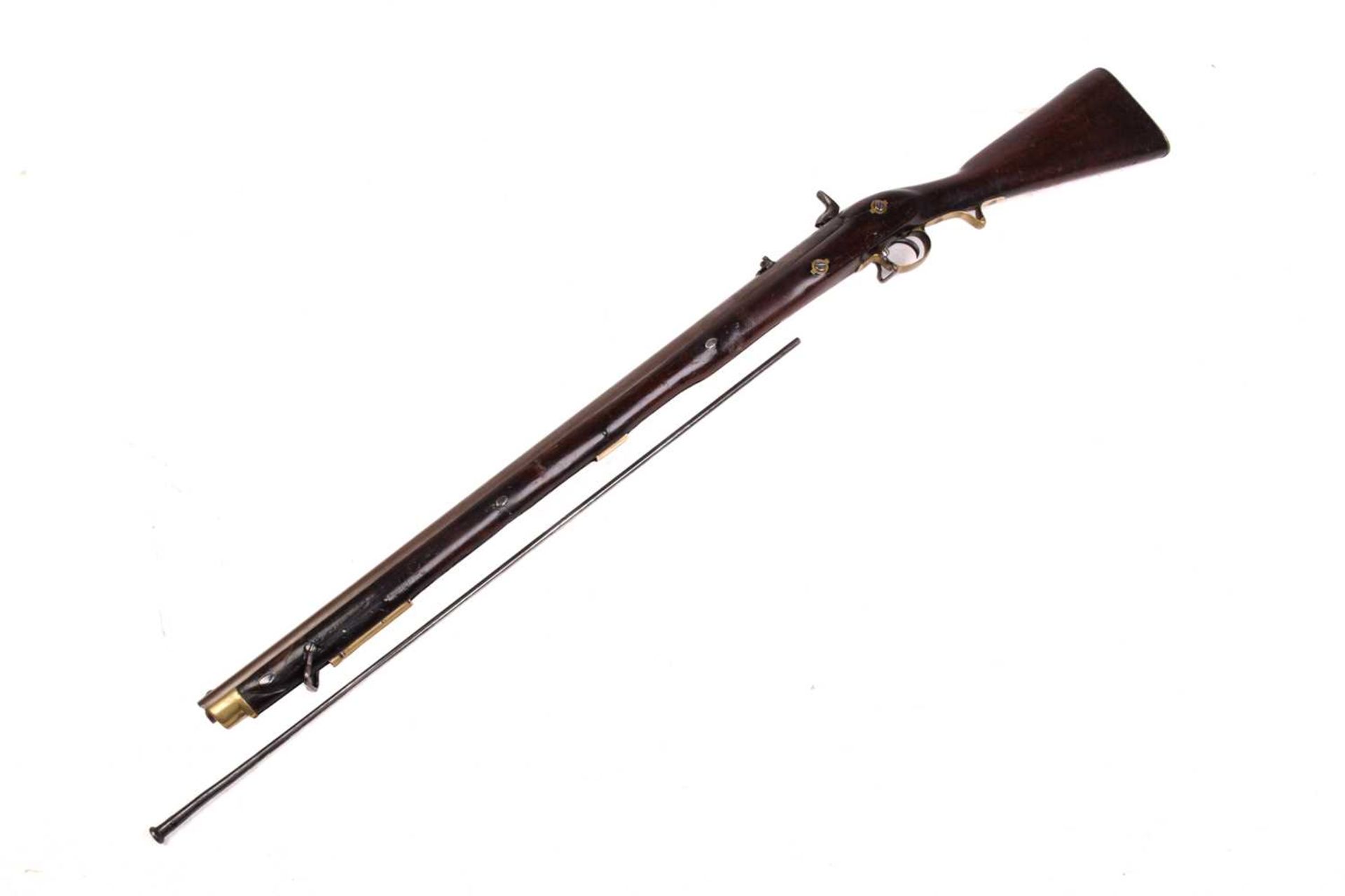 A Victorian 'Brunswick' military percussion rifle and sword bayonet, the lock dated 1864 and - Image 9 of 13