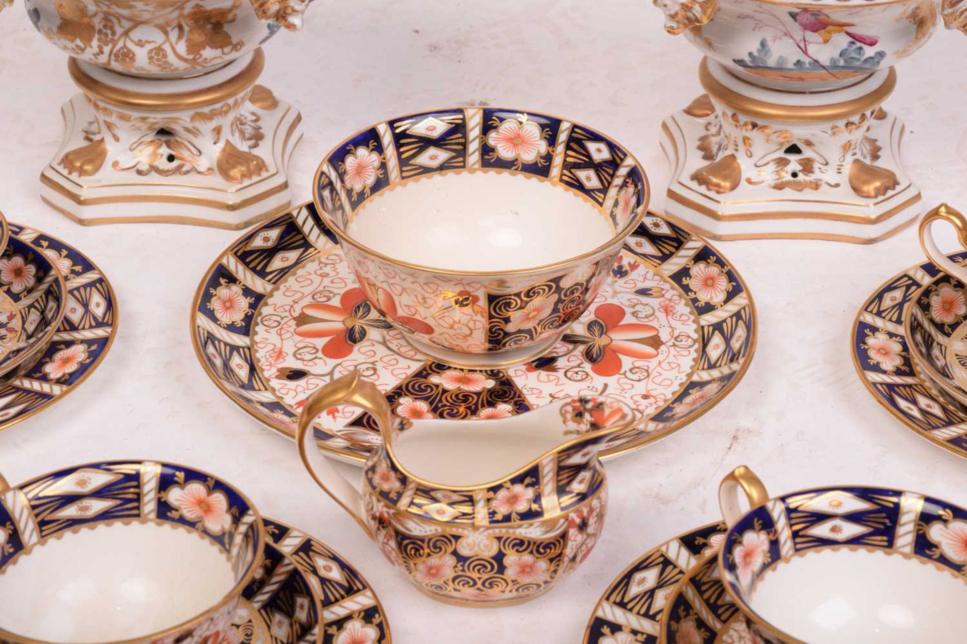 A quantity of Royal Crown Derby 'Old Imari' pattern teawares, together with a pair of Sitzedndorf - Image 10 of 14