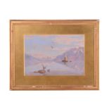 François Bocion (1828 - 1890), Sailing vessel on Lake Geneva, signed and dated 1860, oil on paper,