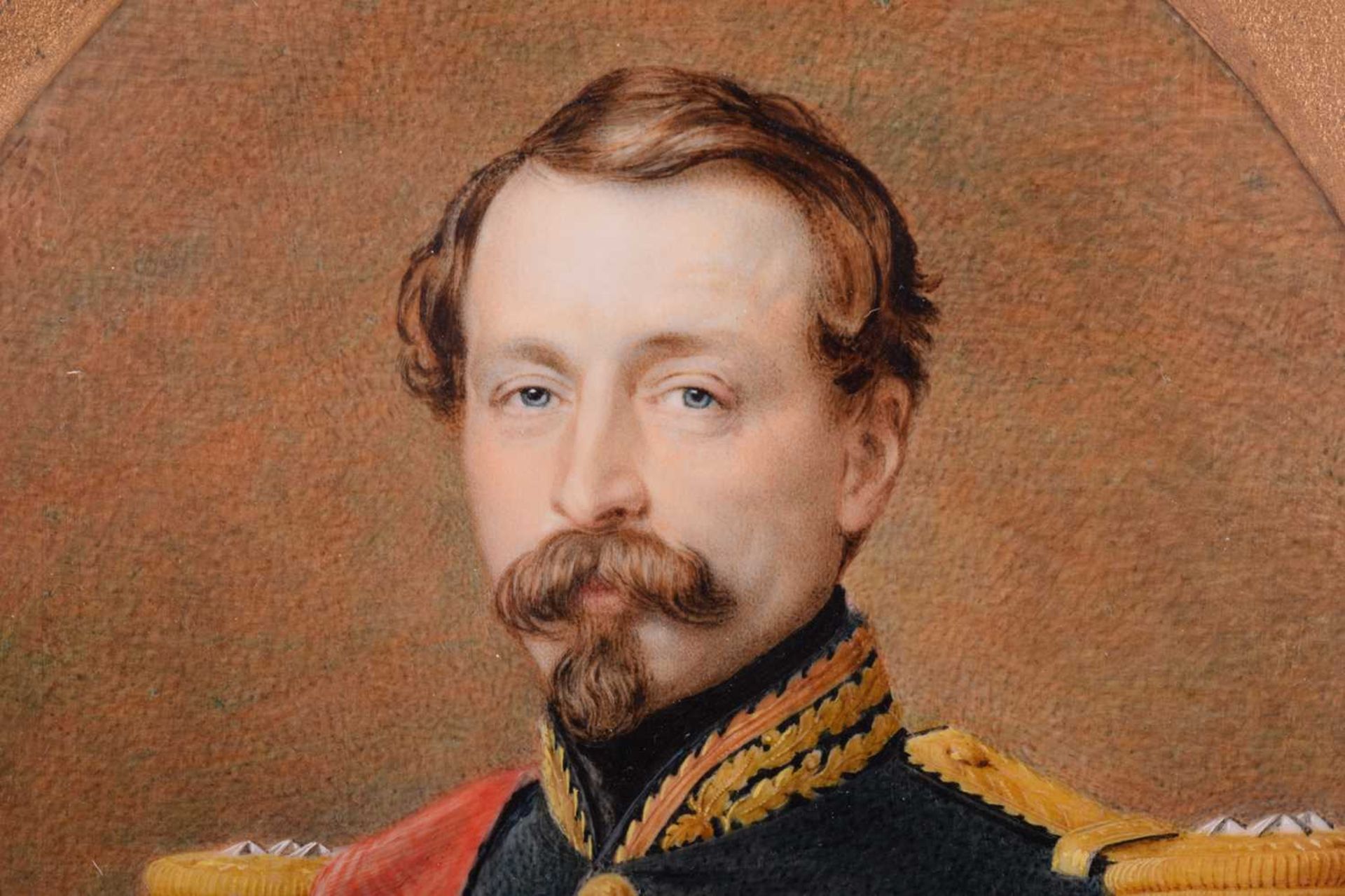 Jean Baptiste Fortuné Fournier (1798 - 1864) French, Portrait of Napoleon III in military uniform, - Image 3 of 6