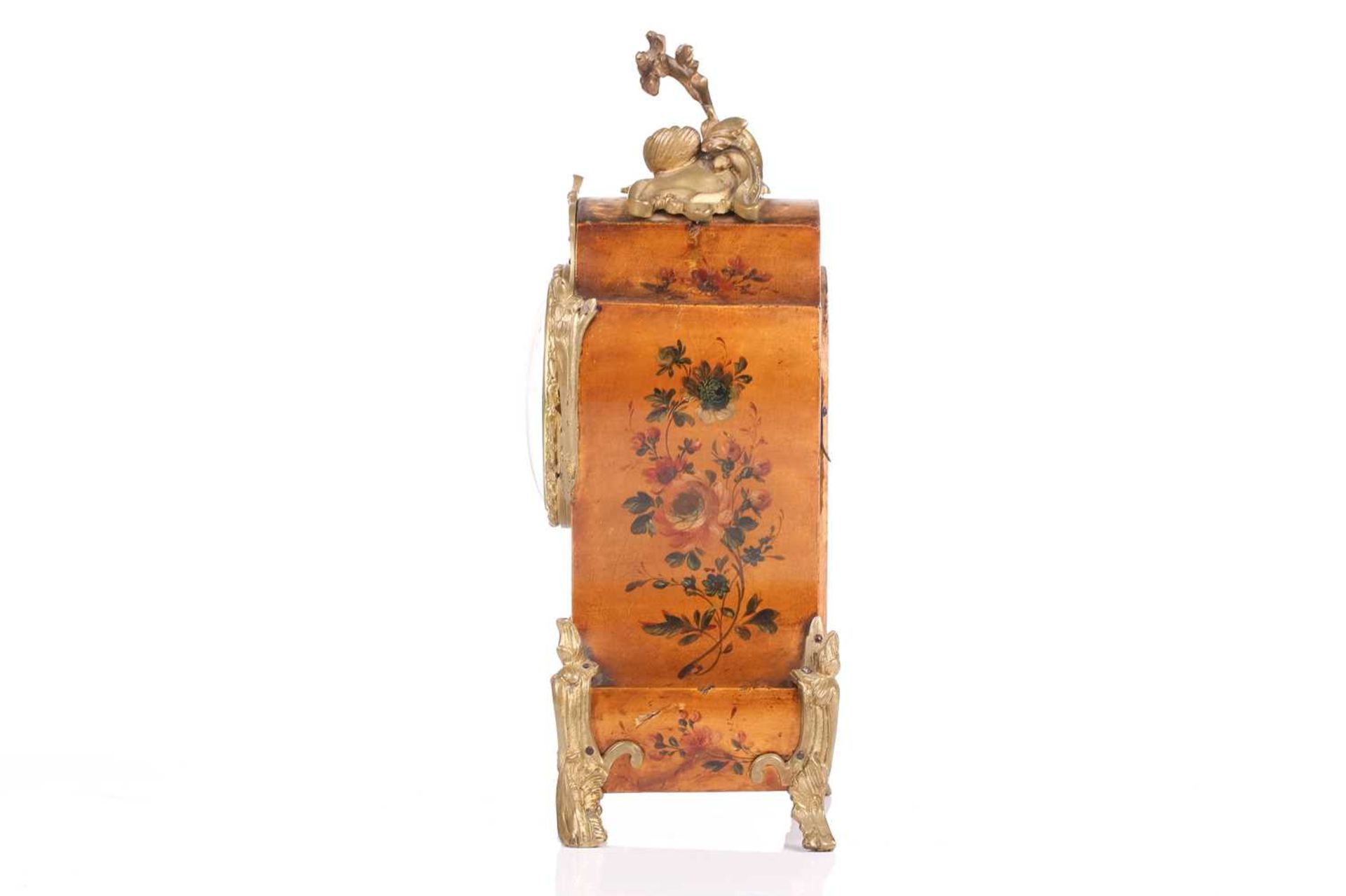 A French Louis XV-style 8-day Vernis-Martin balloon mantel clock, late 19th-century fitted a Japy - Image 3 of 8