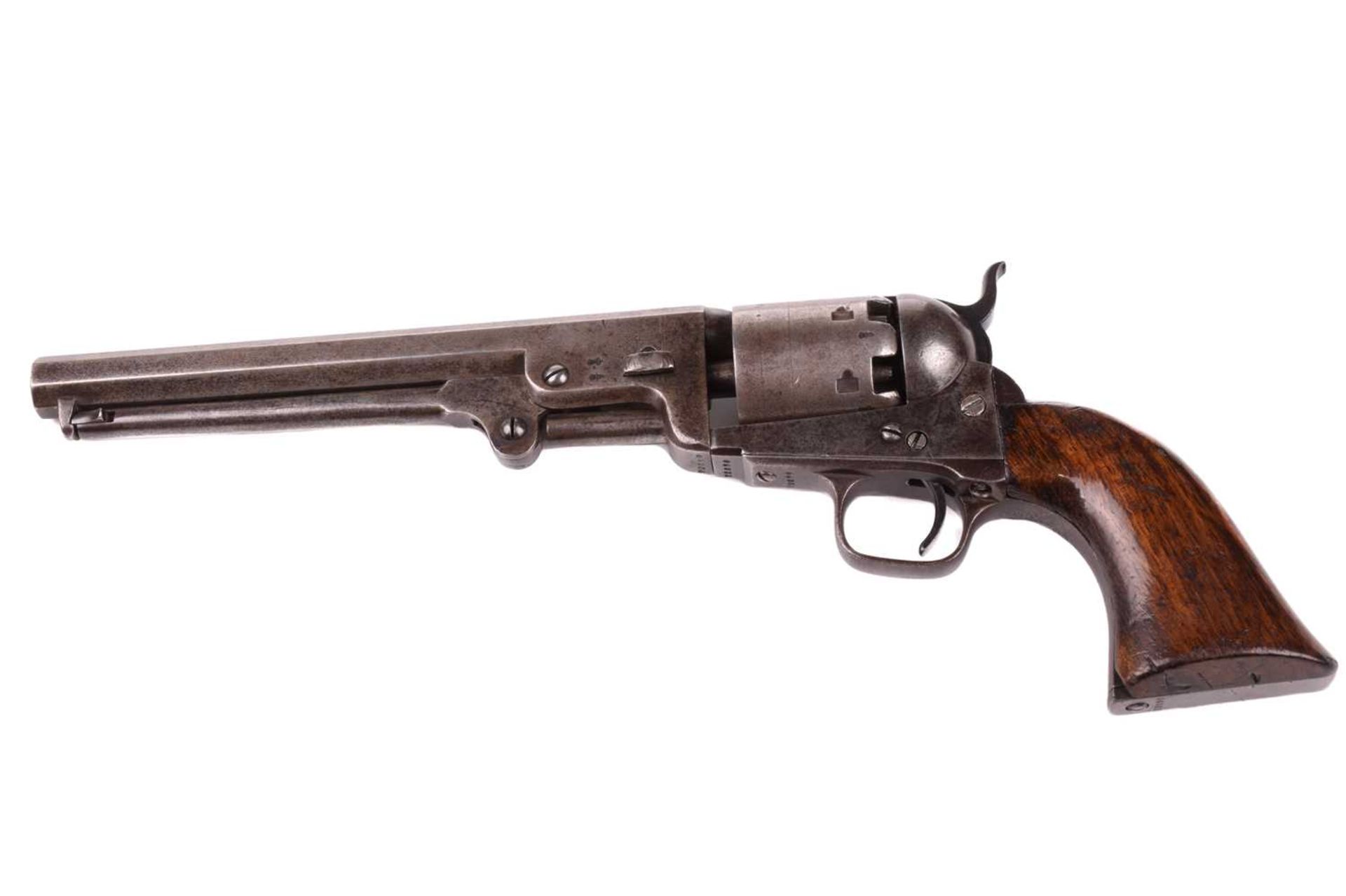 A cased London-made Colt 1851 Navy pattern single action. 36 calibre percussion revolver, serial - Image 3 of 15