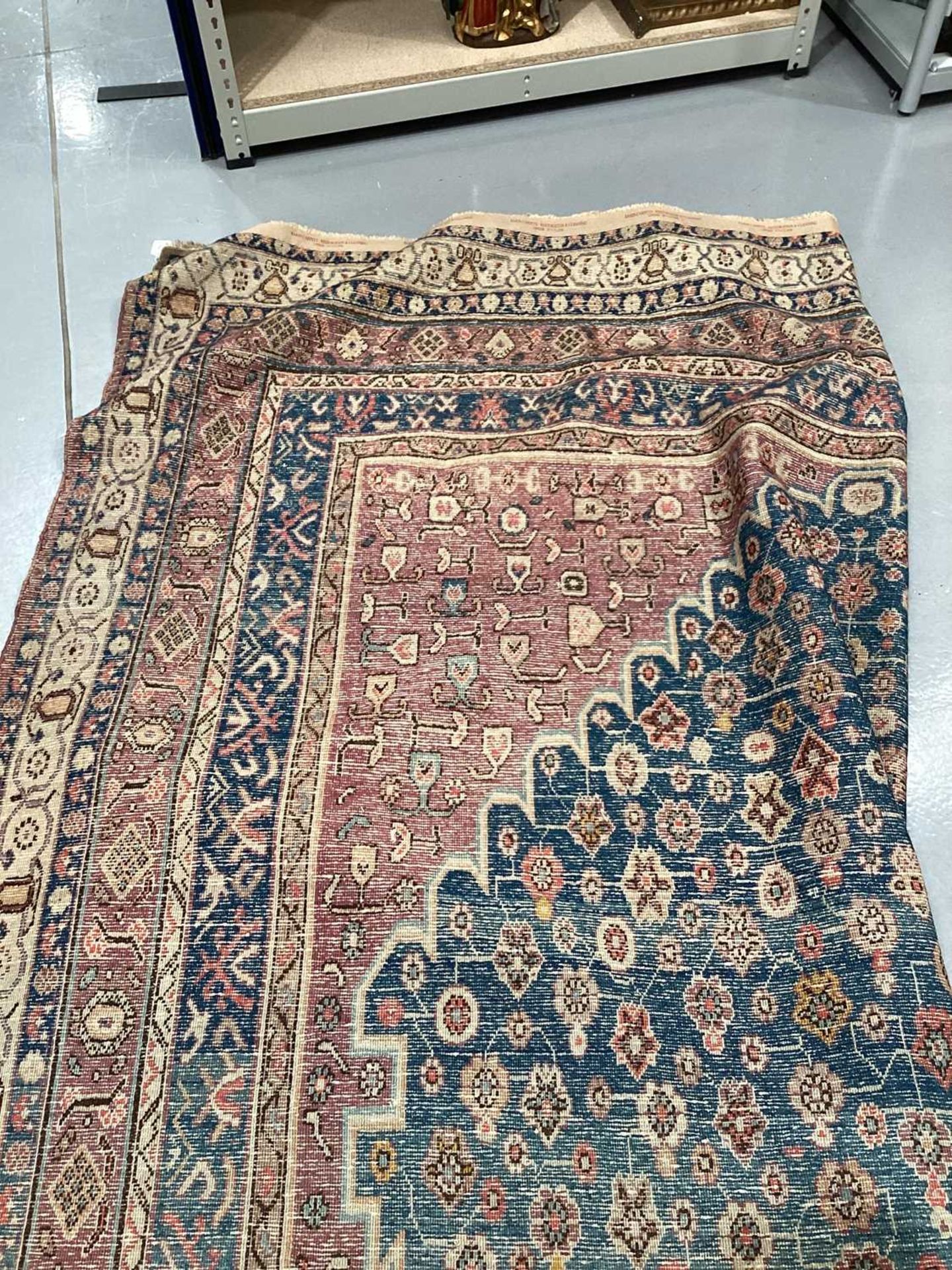 A large blue ground "old country house" Fereghan carpet with a central diamond on a field of - Image 8 of 19