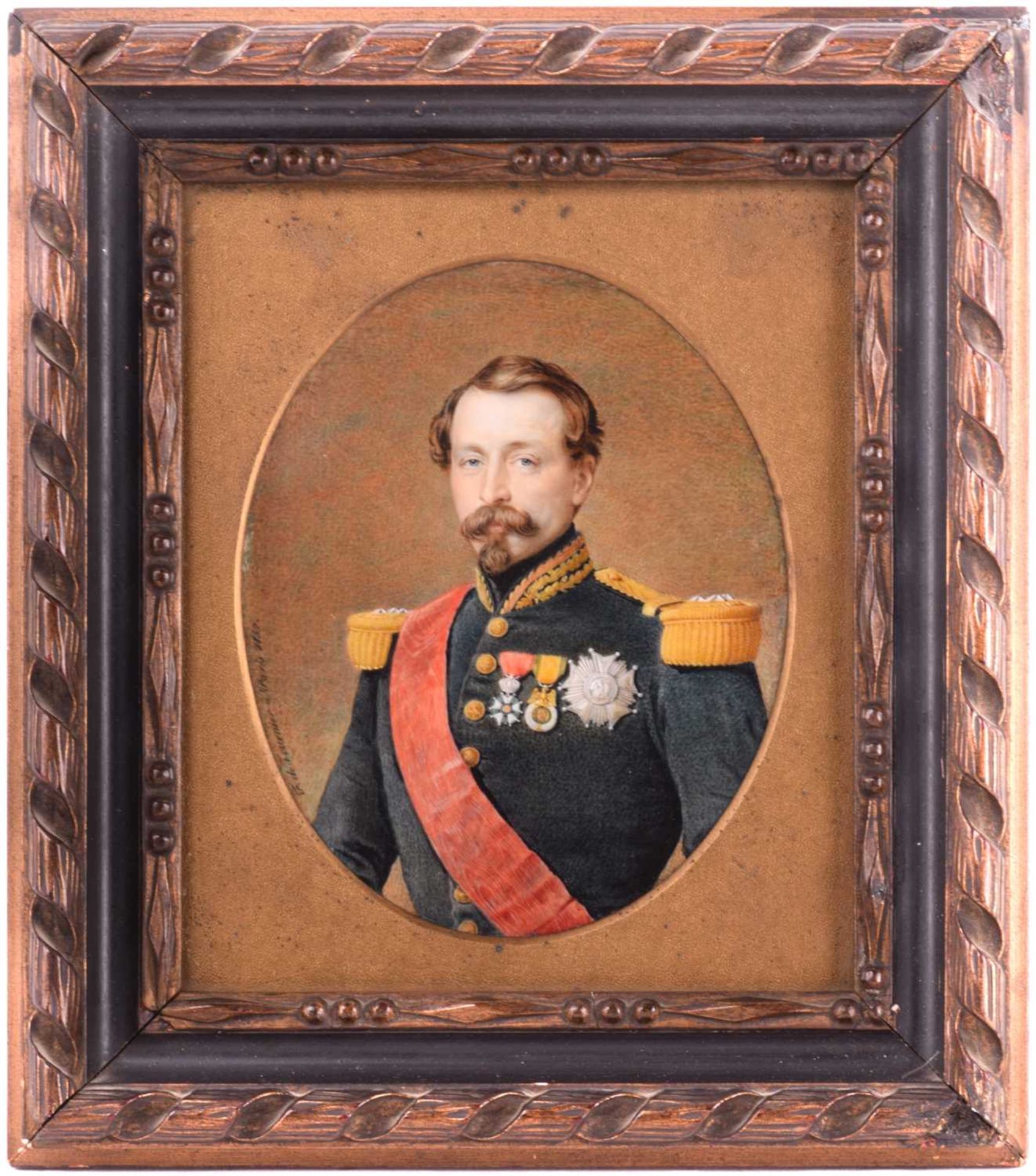 Jean Baptiste Fortuné Fournier (1798 - 1864) French, Portrait of Napoleon III in military uniform,