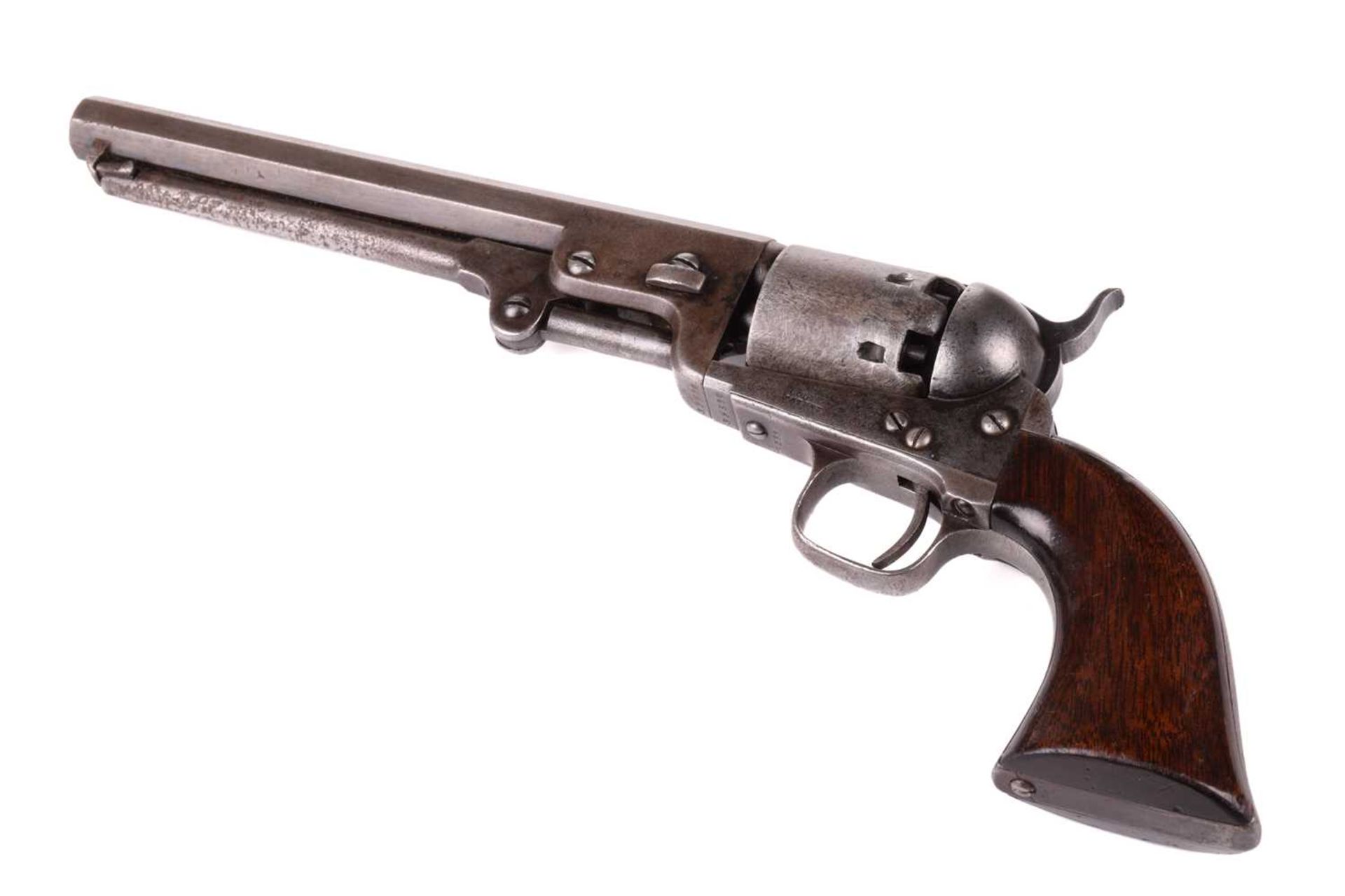 A cased London-made Colt 1851 Navy pattern single action. 36 calibre percussion revolver, serial - Image 4 of 14