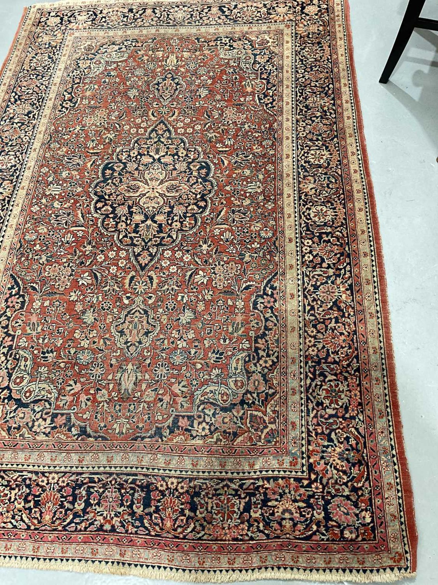 A Kashan rug with central medalion within borders, 202 x 133cm (2) Provenance: The contents of The - Image 7 of 9