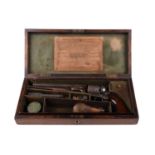 A cased London-made Colt 1851 Navy pattern single action. 36 calibre percussion revolver, serial