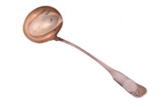 A large George III silver ladle, Robert Gray & Son, Edinburgh 1812, handle with fiddle and shell