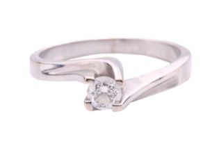 A diamond solitaire ring, set with a round brilliant cut diamond with an estimated weight of 0.