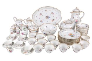 A Meissen part coffee service, late 19th century, with hand-painted floral and insect decoration