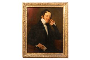 19th-Century British School, Half-length portrait of a gentleman holding a sealed letter,