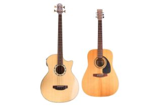 A Crafter GAB-24s acoustic/ electric bass guitar No. 03011724, together with a Norman b20 hand-