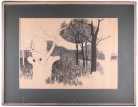 John Fitzgerald (20th Century), 'Copse, Hythe Kent', pencil and charcoal, signed and dated 'John