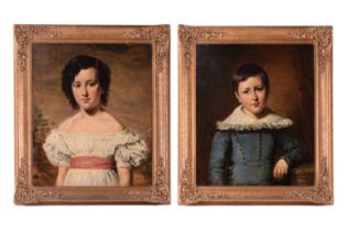 19th-Century British School, portraits of Philip Cadby (1820 - 1909) and Sarah Cadby (1816 -1874) as