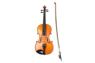 A Gliga 4/4 violin dated 2005,limited edition (?) 01/303 accompanied by an unnamed bow in a modern