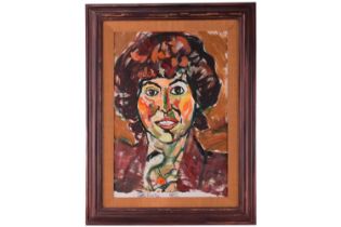 John Bratby (1928 - 1992) Portrait of Mrs Franks, signed and dated 1982, oil on canvas, 66 x 45