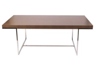 A B&B Italia 'Athos' dining table, designed by Paolo Piva, on polished steel frame, 70 cm high x