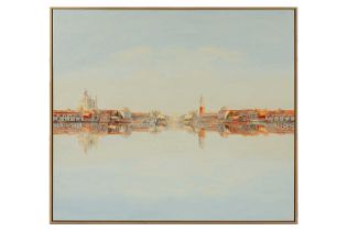 Roger de Montebello (b.1964) French, Venice - Zattere, Salute and Punta della Dogana, signed and