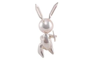 After Jeff Koons (b.1955) American, 'Silver Rabbit', 2017 numbered 499/500, zinc alloy sculpture, 28