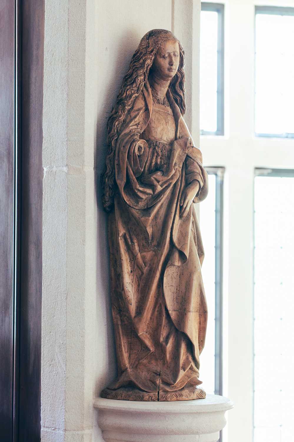 Attributed to the Workshop of Tilman Riemenschneider (c.1460-1531) Germany, a full-length carved - Image 2 of 17