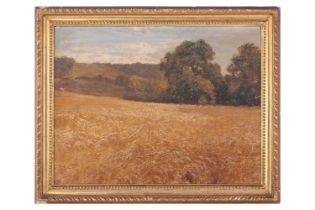 George Vicat Cole (1833- 1893), Cornfield, monogrammed, oil on board, 40 cm x 52 cm, in a gilt frame