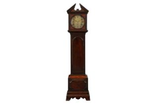 John Wilkins, London, a George II mahogany domestic longcase timepiece, the moulded and dentil