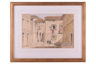 James Fletcher-Watson R.I., R.B.A, (1913-2004), Arezzo, Tuscany, signed, watercolour, artist's label