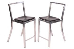 A pair of Icon chairs, by Philippe Starck for Emeco, aluminium frames, stamped to seat rail, 95 cm