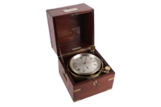 A. Johansen; a 19th century, 2-day marine chronometer, No.2274, in brass banded case, with chain