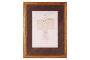 Yolanda Sonnabend (1935-2015), costume design, signed in pencil, pen and mixed media on paper, 37