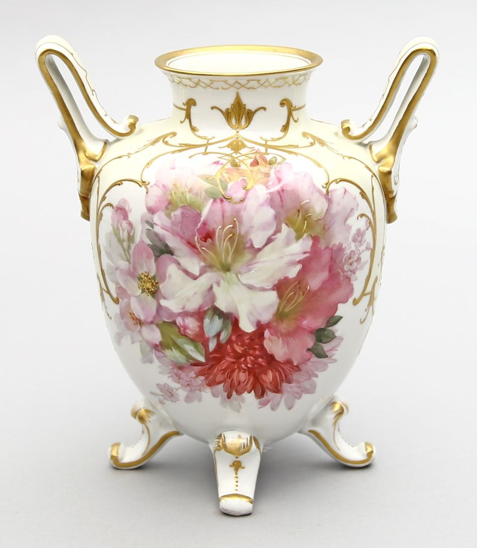 Jugendstil-Henkelvase mit Weichmalerei, KPM Berlin.