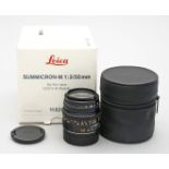 Objektiv "SUMMICRON-M 1:2/50 mm", Leica.