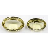 Zwei Lemon-Citrine, zus. 197 ct.