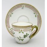 Kaffeetasse mit Untertasse "Flora Danica", Royal Copenhagen.