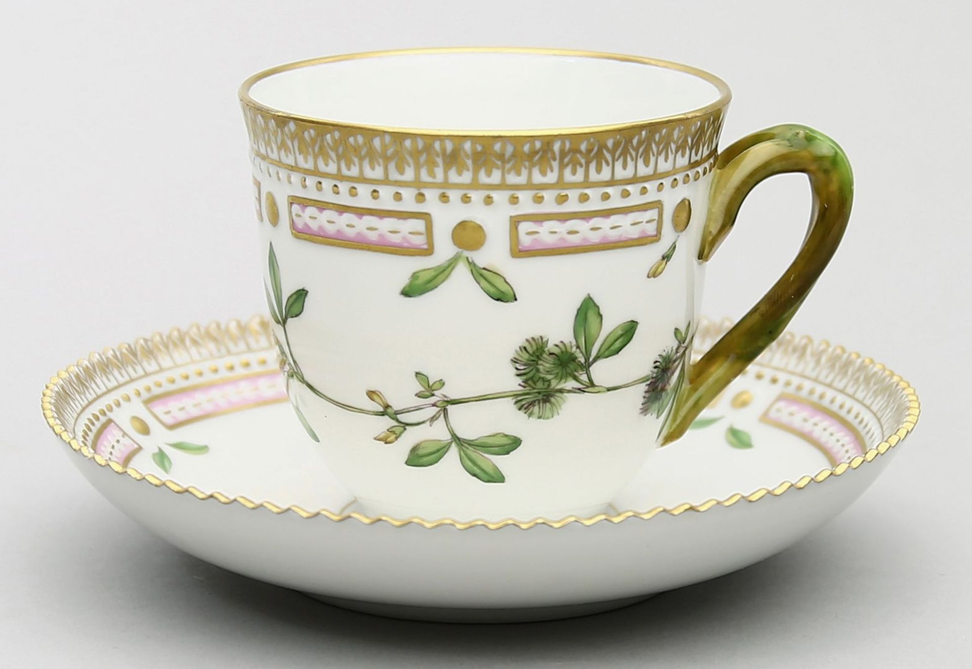 Kaffeetasse mit Untertasse "Flora Danica", Royal Copenhagen. - Bild 2 aus 3