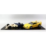 2 Modellautos "F40 Ferrari" und "Williams FB11, Honda",1:12.